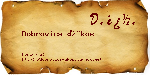 Dobrovics Ákos névjegykártya