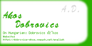 akos dobrovics business card